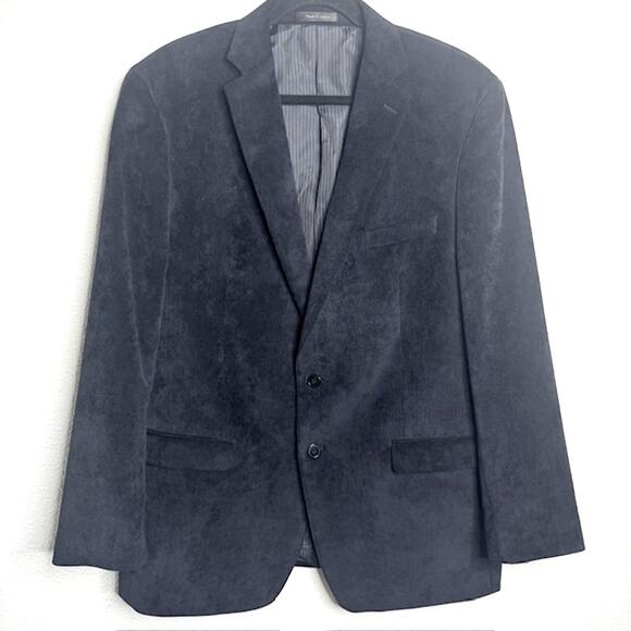 Calvin Klein Mens 46L Jacket Blazer Black Corduroy - Picture 1 of 12